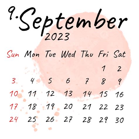 September 2023 Minimalist And Aesthetic Monthly Calendar High