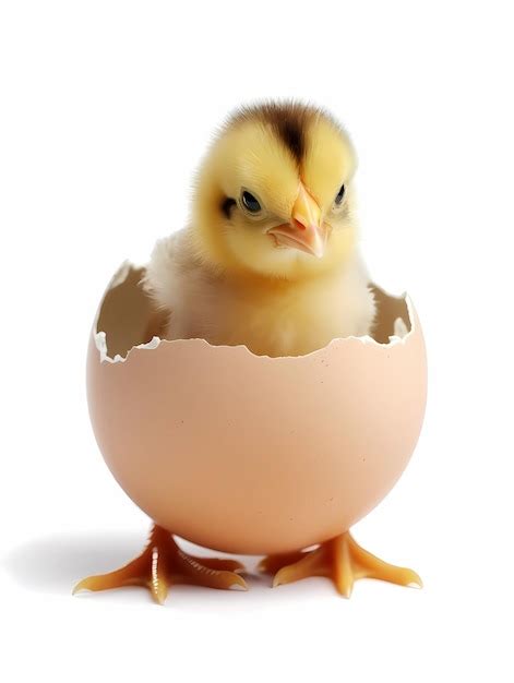 Premium Ai Image A Chicken Is Coming Out Of An Egg Isolated On White