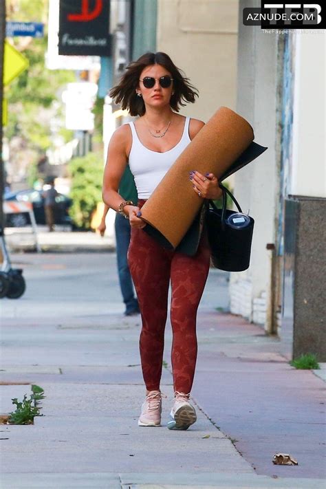 lucy hale sexy seen flaunting her hot legs in tight yoga pants on her way to yoga class in west
