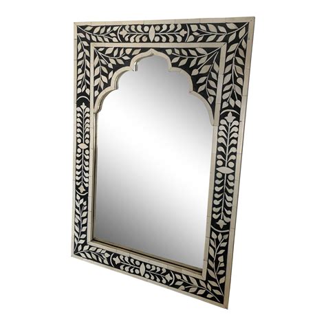 Moroccan Moorish Style Black and White Mirror | Chairish | White mirror, Mirror, Moroccan mirror