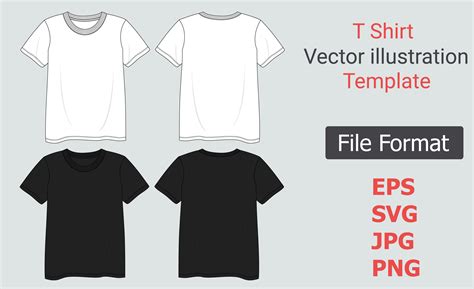 Black Color T Shirt Template Vector Svg Graphic By Clothingartstudio
