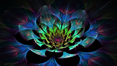 Abstract Colorful Lotus 3d Flower Art Design