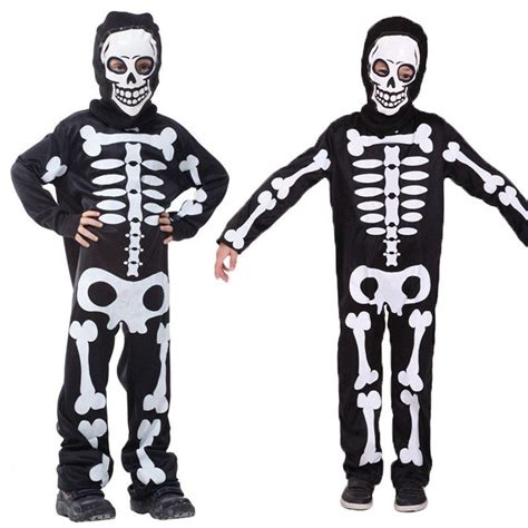 Pas cher Halloween Enfants Squelette Fantôme Costume Garçons et Filles