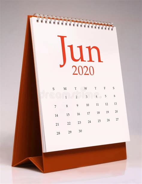 Simple Desk Calendar 2020 June Stock Photo Image Of Monthly Design