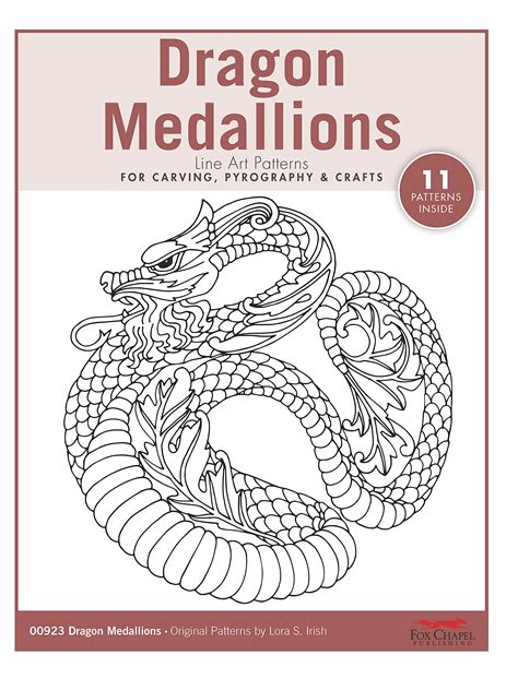 Buy Dragon Medallions Line Art Patterns For Carving Pyrography