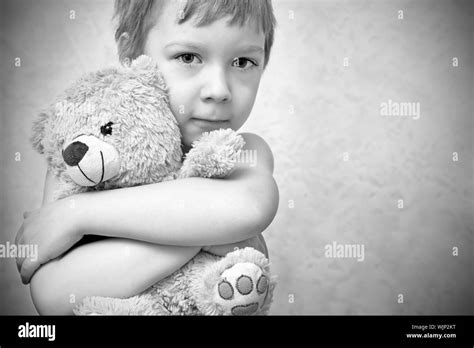 Child Teddy Bear Sad Black And White Stock Photos And Images Alamy