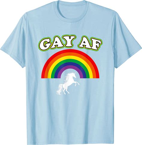 gay pride t shirt gay af shirt with rainbow and unicorn clothing shoes and jewelry