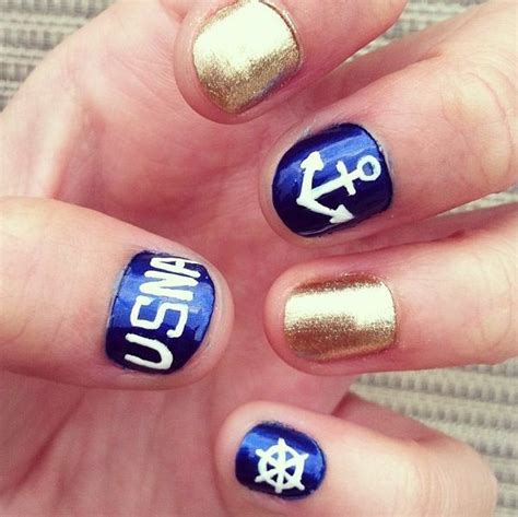 My Anchor And Compass Usna Nail Design Inspired By My Brother Going