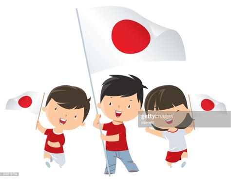 Kids Holding Japan Flag High Res Vector Graphic Getty Images