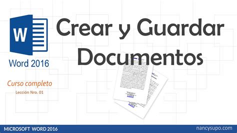 01 Crear Y Guardar Documentos Word 2016 Youtube