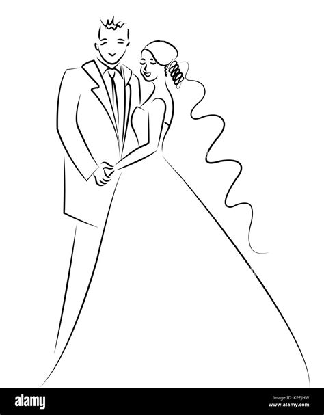 Recién Casado Pareja De Dibujos Animados Fotografía De Stock Alamy