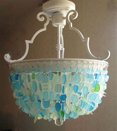 Best beach themed chandeliers list! Sea Glass Chandelier SEMI FLUSH MOUNT by ...
