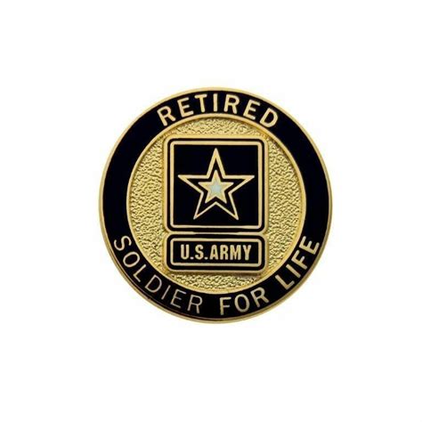 Army Soldier For Life Retired Star Logo Lapel Pin Army