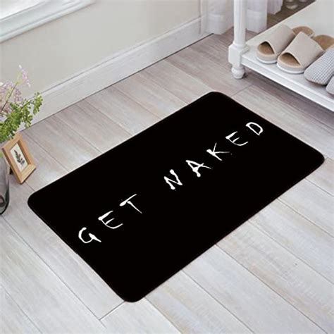 Amazon Com T H Home Funny English Get Naked Black Door Mat Indoor Outdoor Entry Way Doormats