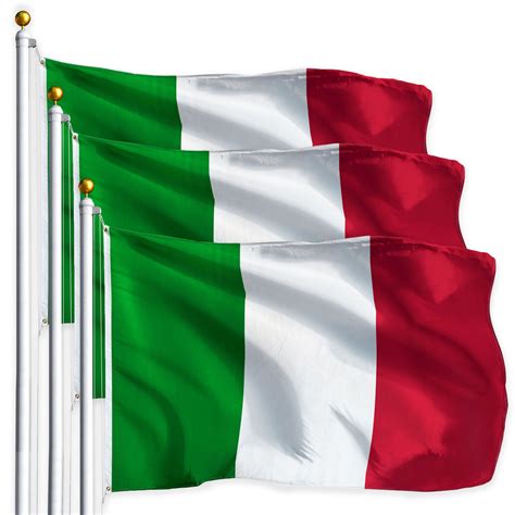 G128 3 Pack Of 3x5ft Italy Flag Italian Pride National Flag W Brass