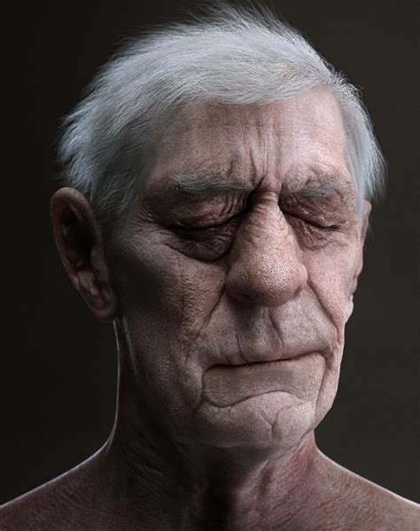 An Old Man With White Hair And Wrinkles On His Face Staring At The Camera