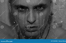 wet dripping shower handsome under young man