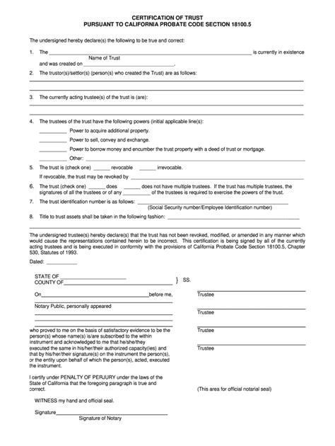 Certificate Of Trust Form Fill Out Sign Online Dochub