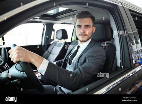 Portrait Of An Handsome Guy Driving His Car Stock Photo 140085961 Alamy