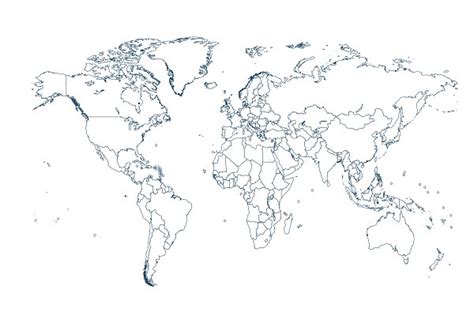 World Map With Borders White Vector Custom Designed Web Elements