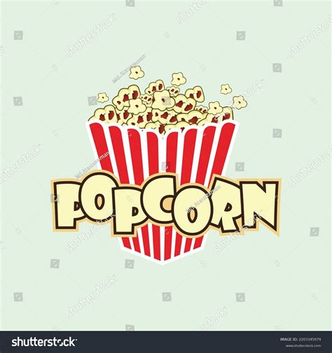 Popcorn Box Design Isolated Red White Stock Vector Royalty Free