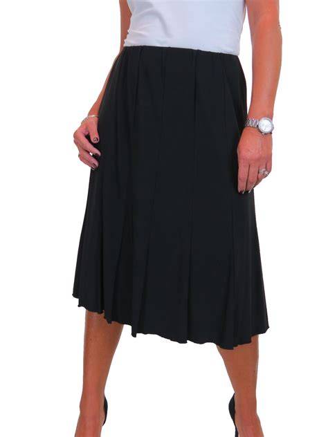 Ladies Below Knee Midi Panel Swing Skirt Soft Stretch Fully Lined 8 22