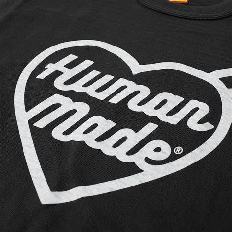 Human Made Front Heart Logo Tee Black End Us