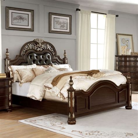 Shop Furniture Of America Urex Traditional Cherry Solid Wood Panel Bed