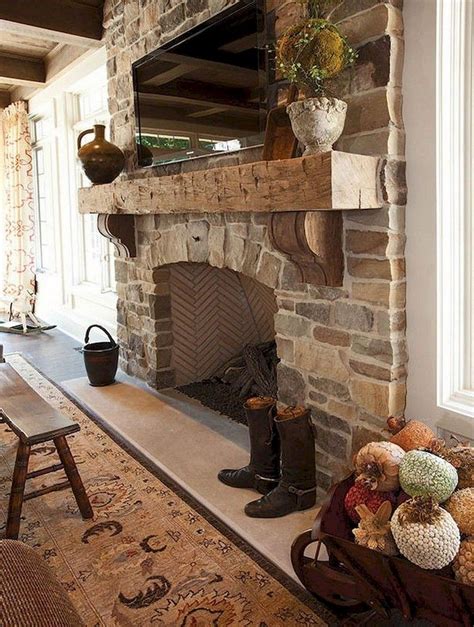 117 Incridible Rustic Farmhouse Fireplace Ideas Makeover Rustic