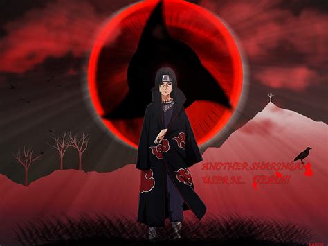 Itachi Rojo Nube Muerte Naruto Saskue Negro Espada Rojo Y Negro