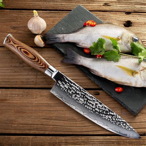 Professional Japanese Damascus Stainless Steel Chef Knife Premium Pakka