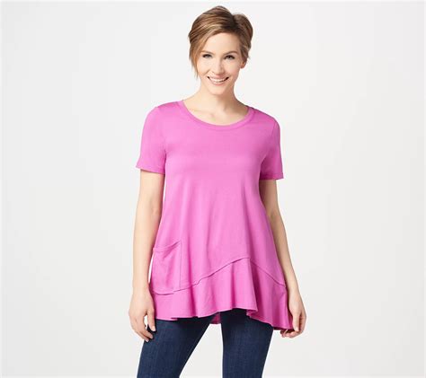 (QVC) QVC2: LOGO by Lori Goldstein Short Sleeve Knit Top with
