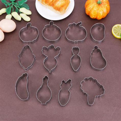 12pcsset Cookie Cutter Tools Reusable Stainless Steel Mold Cake