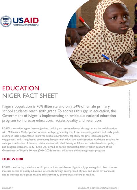 Niger Education Fact Sheet Us Agency For International Development