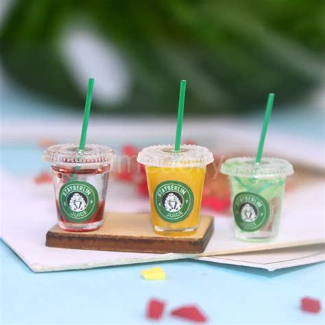 1pcs 1 12 Scale Pretend Play Dollhouse Miniature Ice Shake Fruit Juice Cup Mini Food For Doll