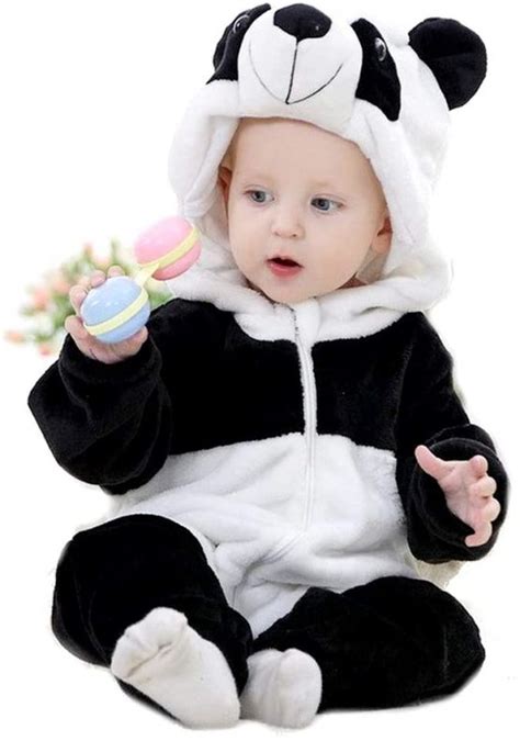 Panda Bear Pyjamas Pyjamas Baby Girl No Feet Fleece Costume