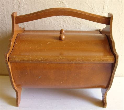 Vintage Wooden Fold Out Retro Sewing Box Strommen Bruk Bank2home Com