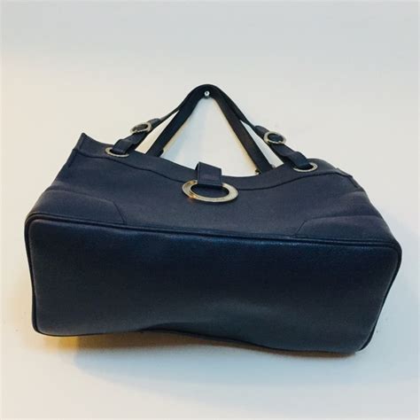 Bulgari Bags Rare Bvlgari Navy Soft Grain Leather Handbag Poshmark