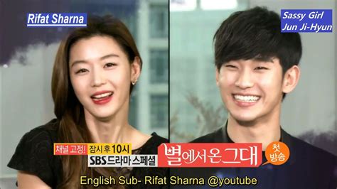 jun ji hyun and kim soo hyun my love from the star interview clip eng sub tv version youtube