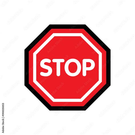 Cartoon Stop Sign Stock Vector Adobe Stock
