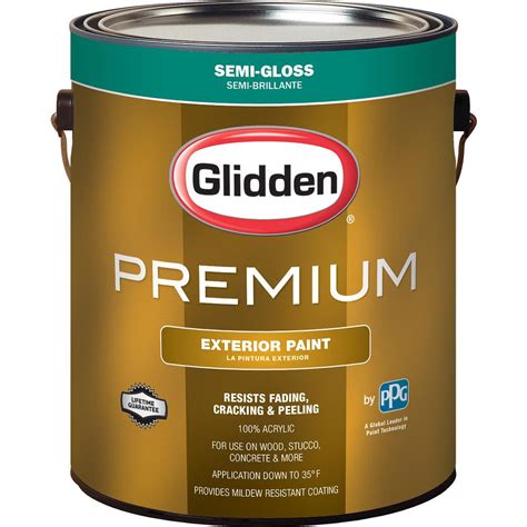 Glidden Premium 1 Gal Semi Gloss Latex Exterior Paint Gl6812 01 The
