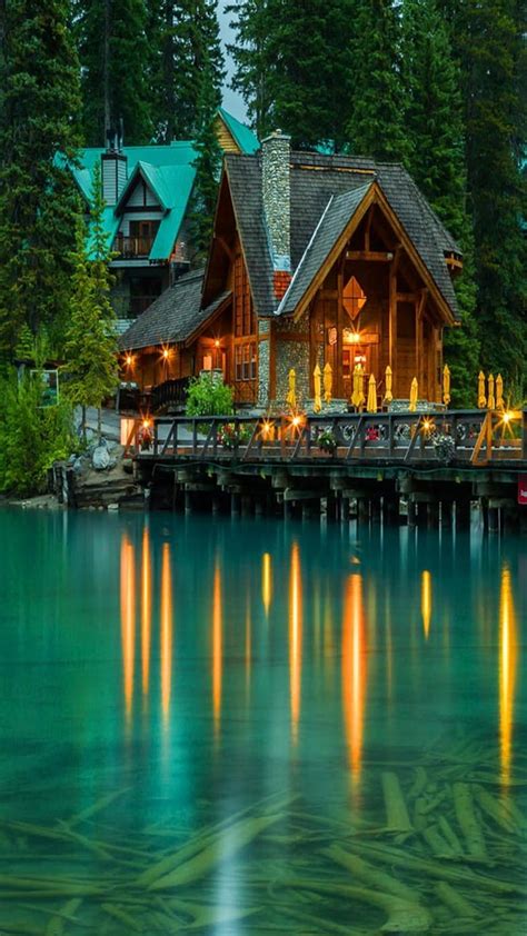 3840x2160px 4k Free Download Emerald Lake Cabin Forest Natural