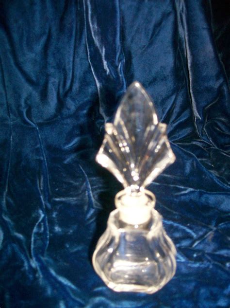 Perfume Bottle Stopper Pressed Crystal Collectable Ground Edge Vintage