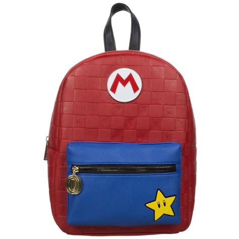 Super Mario Red Checkered Mini Backpack Entertainment Earth