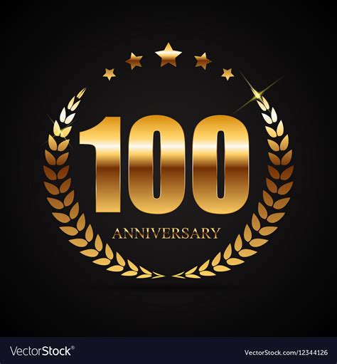 Template Logo 100 Years Anniversary Royalty Free Vector