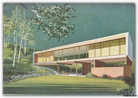 1960 Architectural Drawing And Rendering Mid Century Modern Retro Vintage