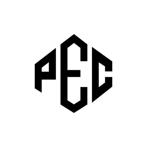 Pec Letter Logo Design With Polygon Shape Pec Polygon And Cube Shape