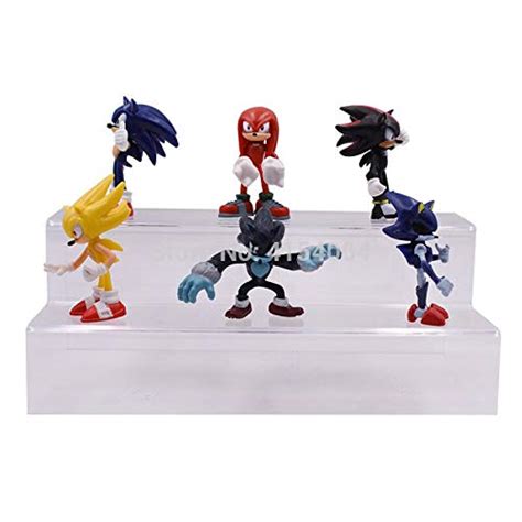 buy 6 pcs set sonic figures pvc shadow knuckles the echidna amy rose tails figure toy online at