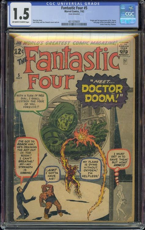 Fantastic Four 5 Cgc 15 1st Dr Doom Comic Books Modern Age