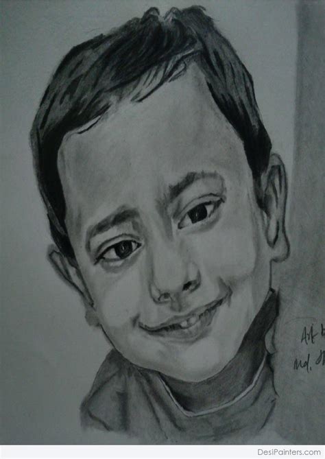Pencil Sketch Of Little Boy